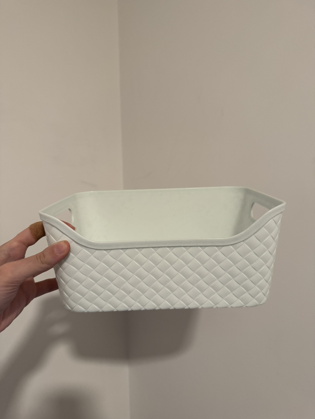 White Plastic Storage Basket
