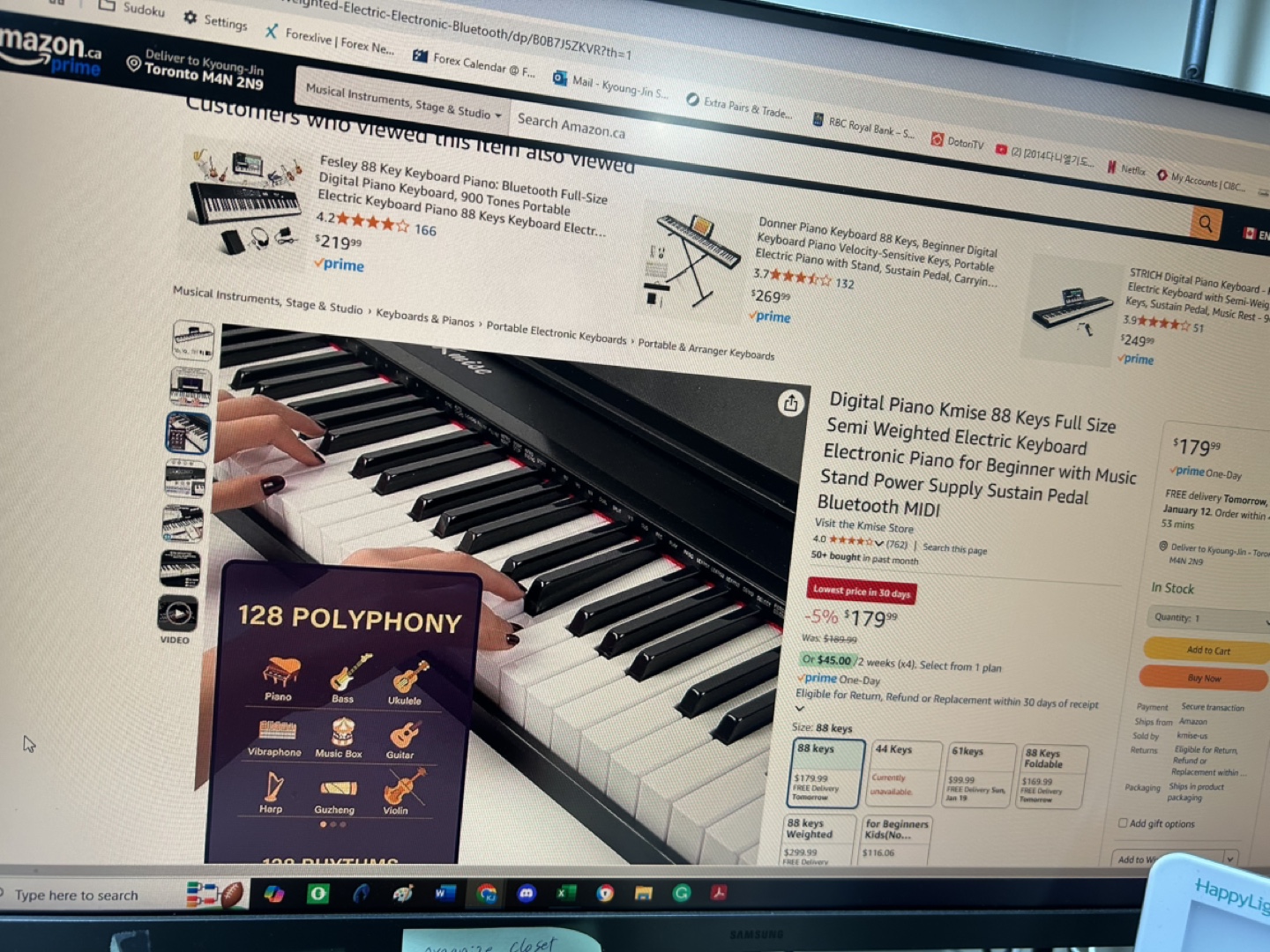 Kmsie 88 Key Electronic Keyboard with Stand and Power Supply - photo 5