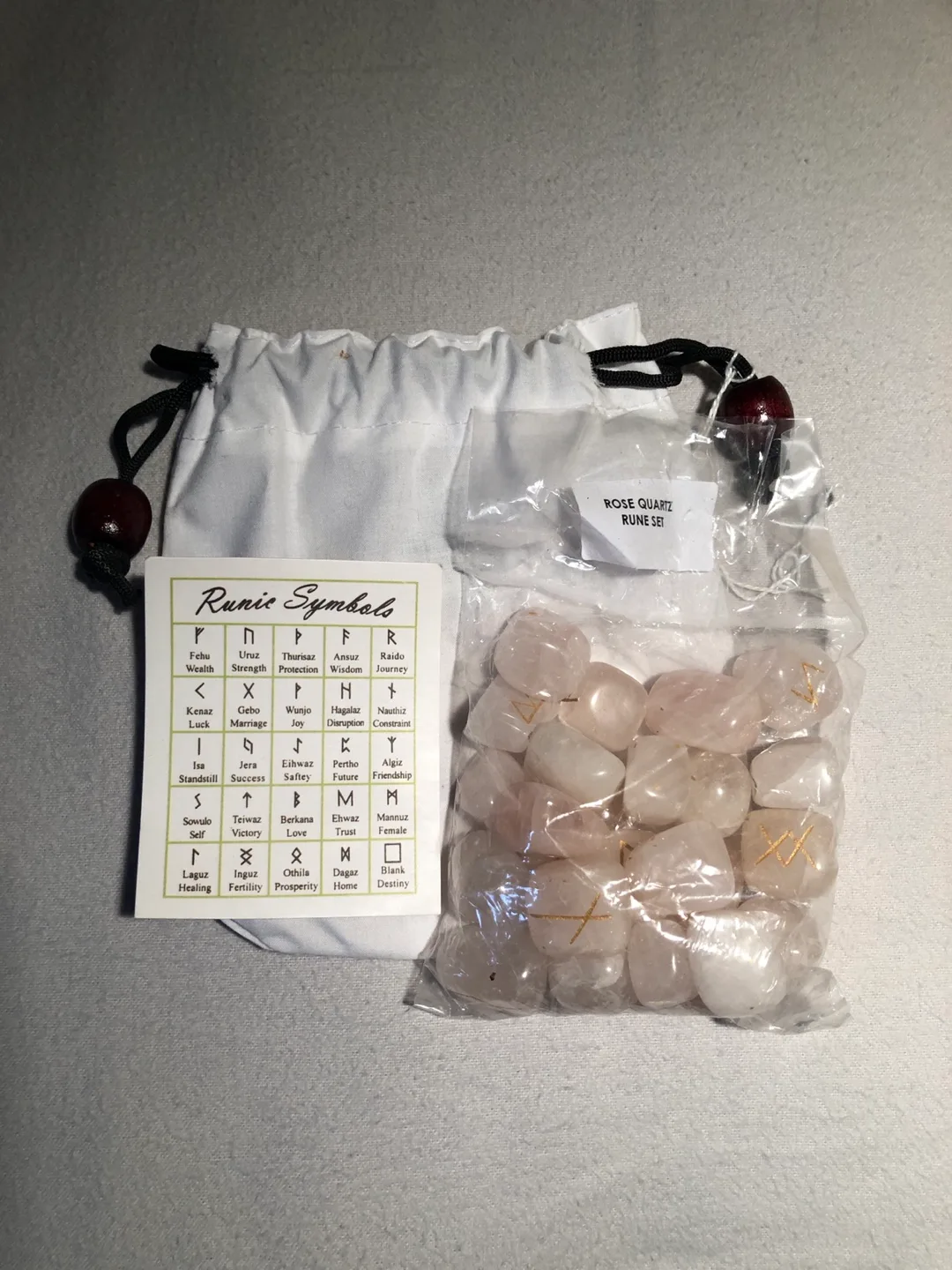 Rose Quartz Rune Set with Guide #ThriftyPicks image indicator(2)