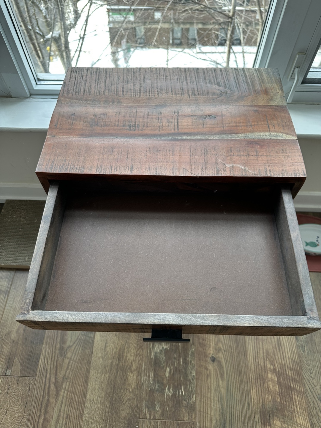 Acacia wood side table - photo 2