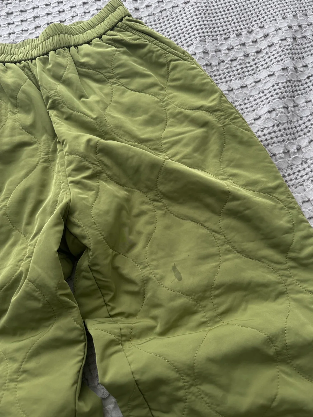Unisex Olive Green Quilted Pants image indicator(5)