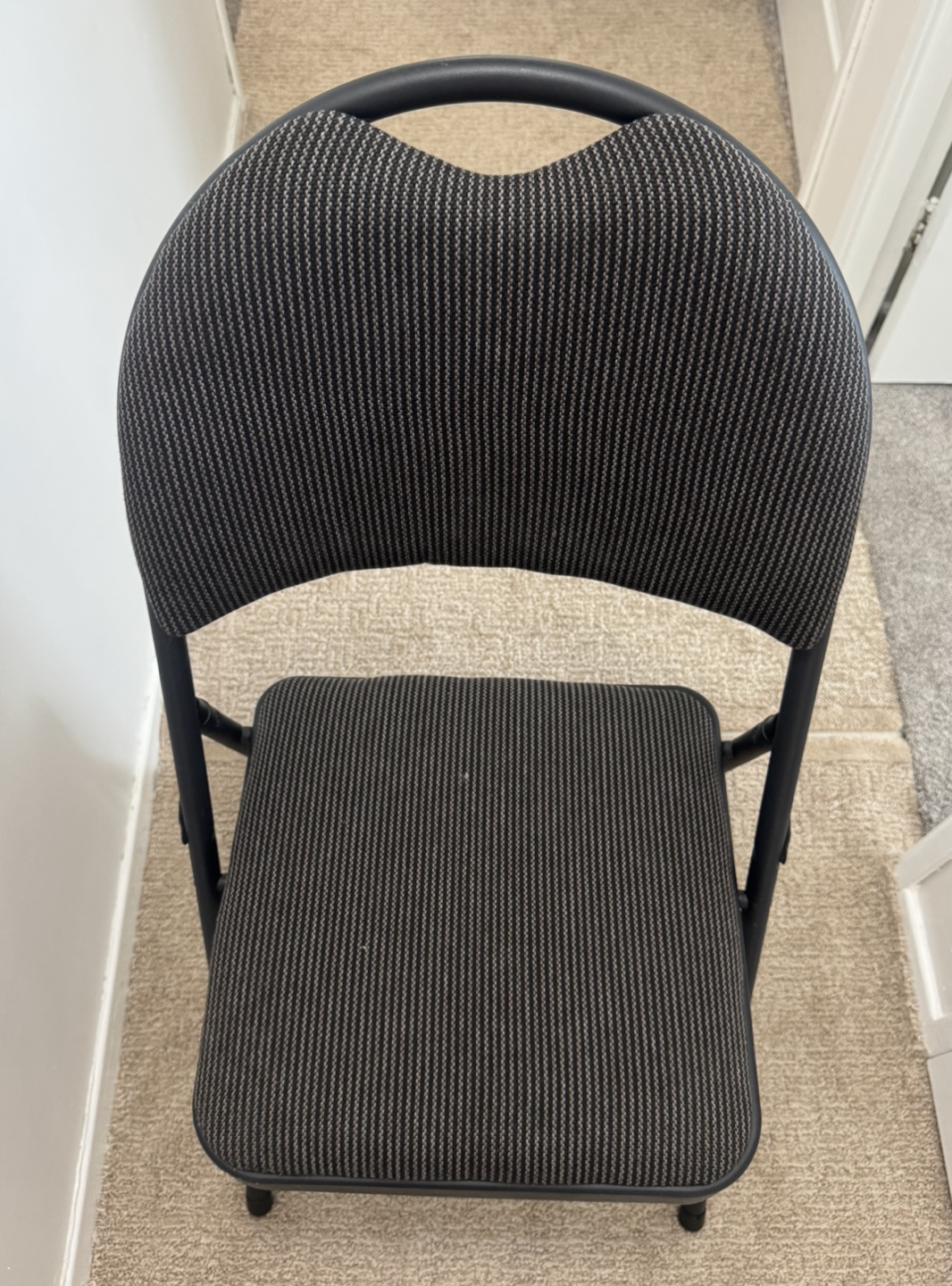 Folding Chair - Black and Gray Fabric