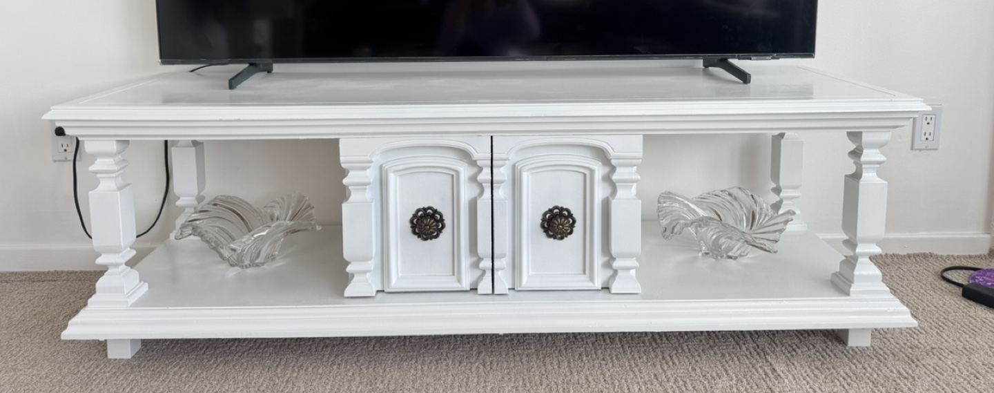 White Painted TV Stand/Console Table - photo 2