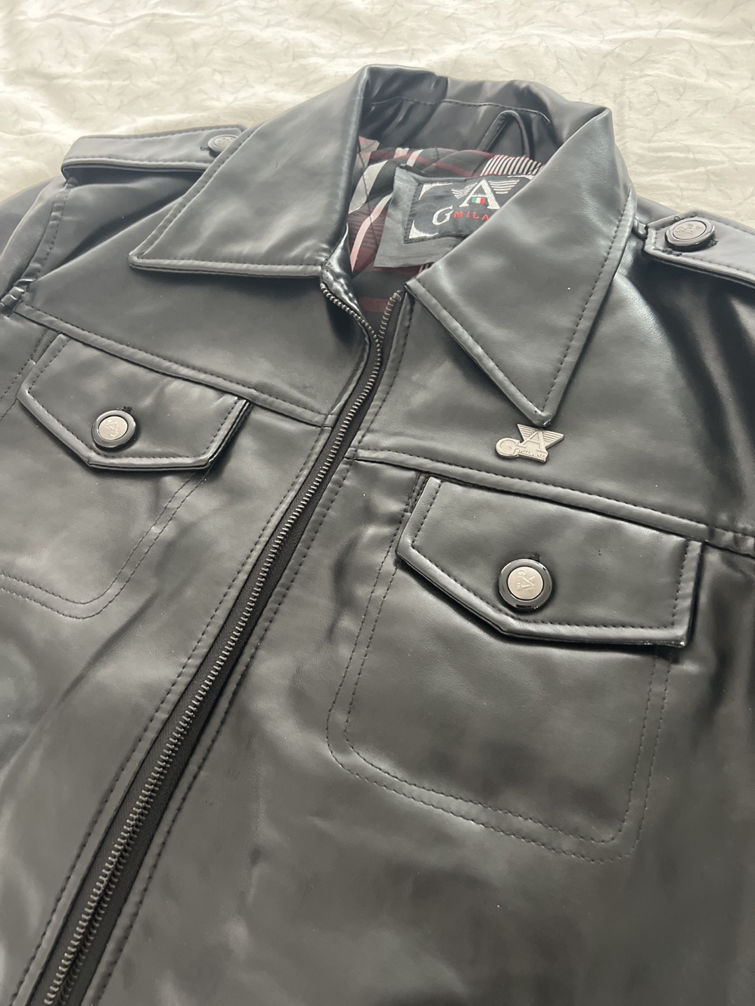 Men's Black Leather Jacket - photo 2