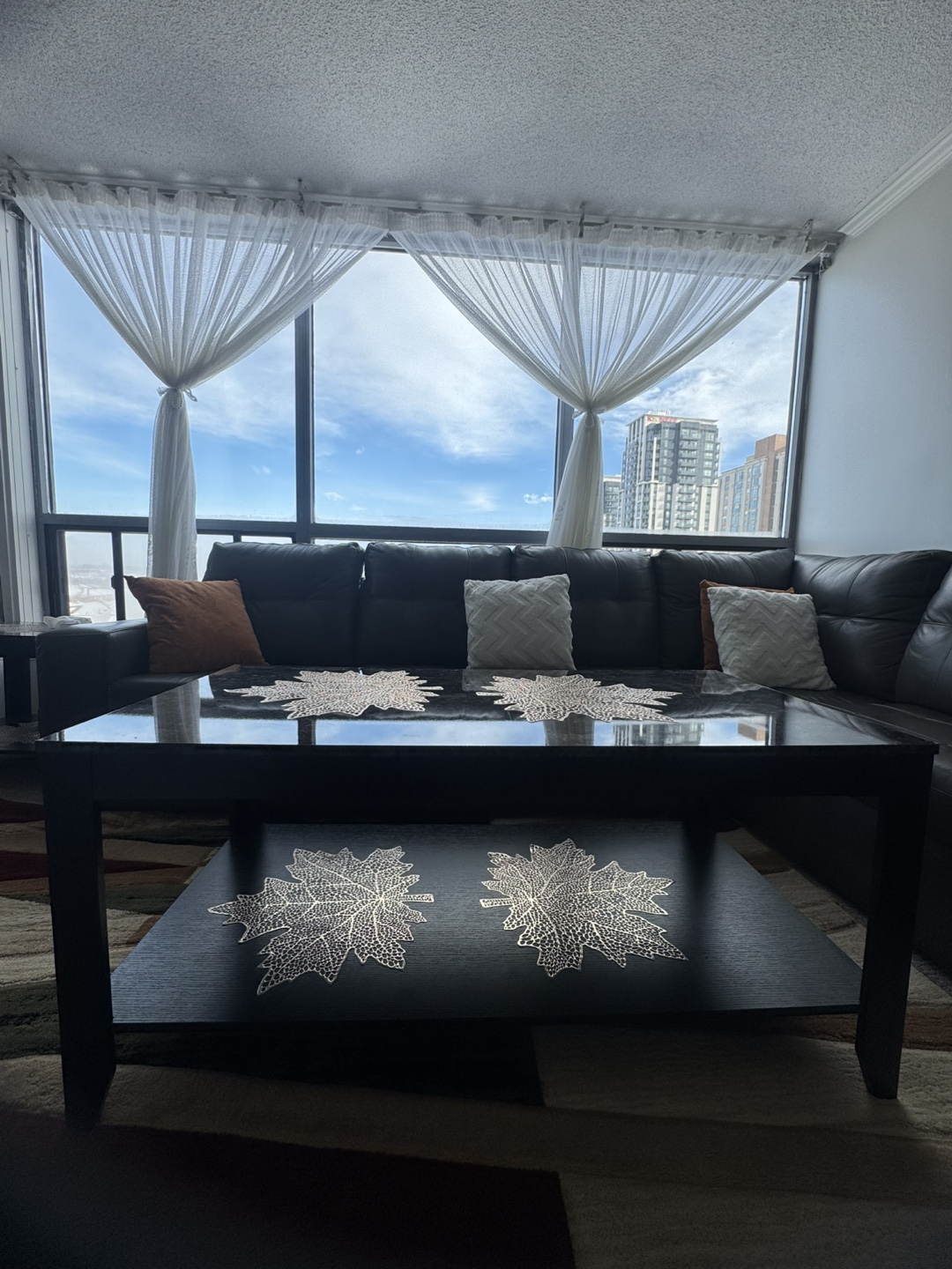 Black and gray Coffee Table with Granite Top - photo 4