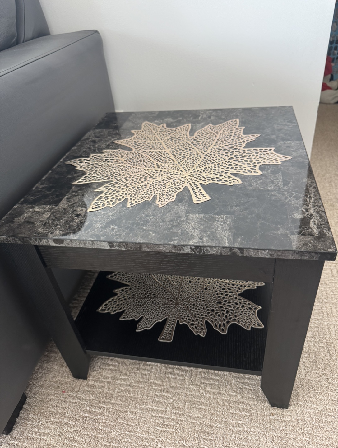 Black and gray Coffee Table with Granite Top - photo 3
