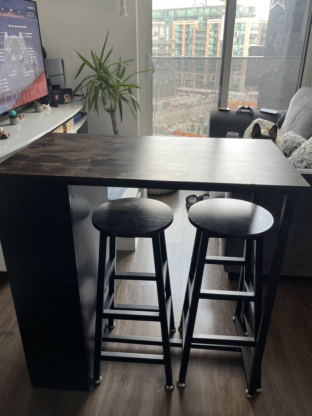 Pub Table Set with Two Stools - photo 3