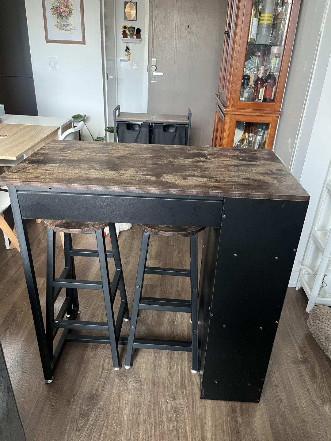 Pub Table Set with Two Stools
