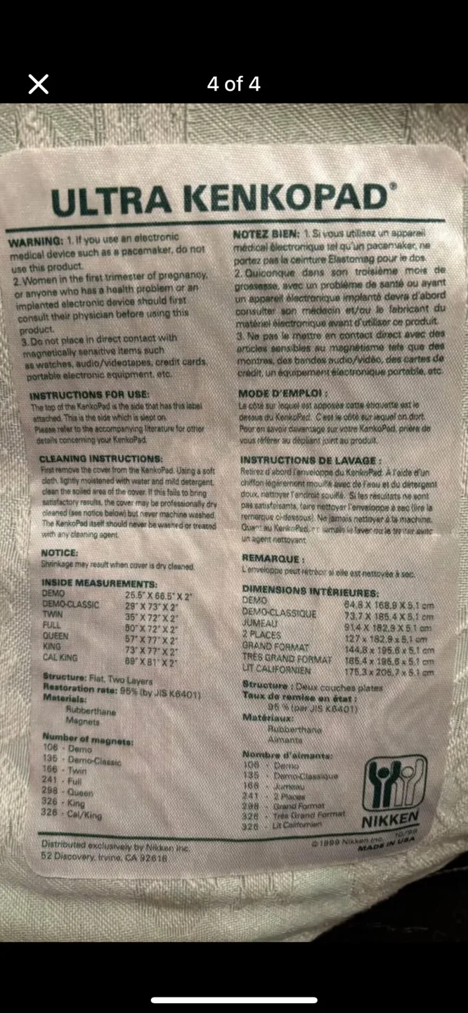 Nikken Kenkopad full size mattress topper image indicator(4)