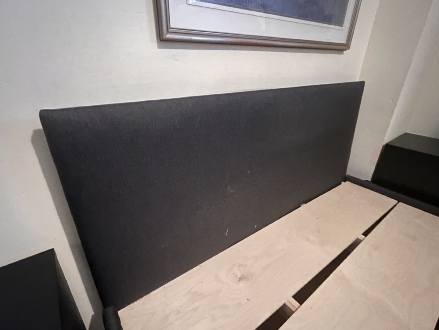 Beautiful minimal queen bed frame with slats
