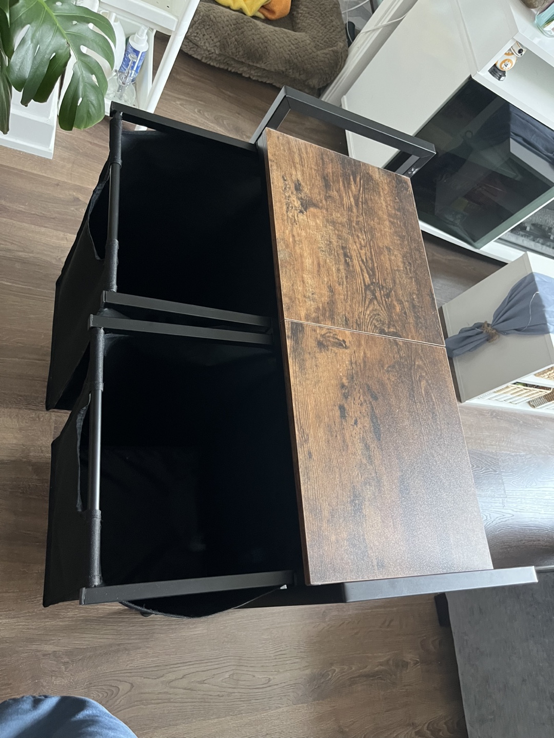 Double Laundry Hamper with Top Shelf