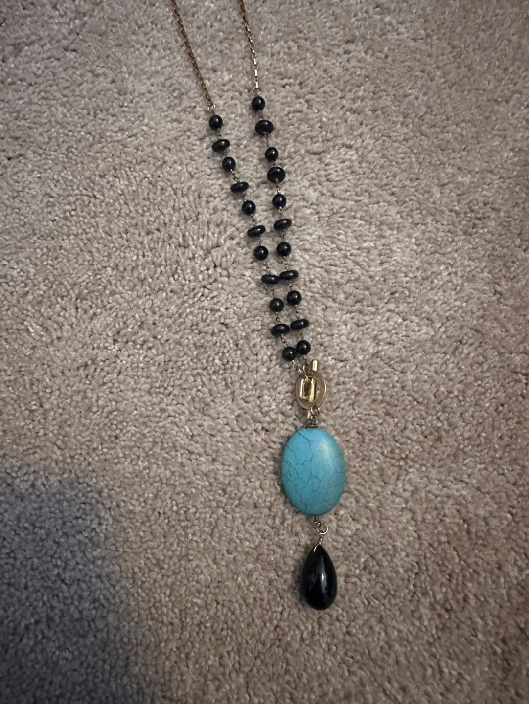 Beaded Turquoise Statement Necklace image indicator(2)