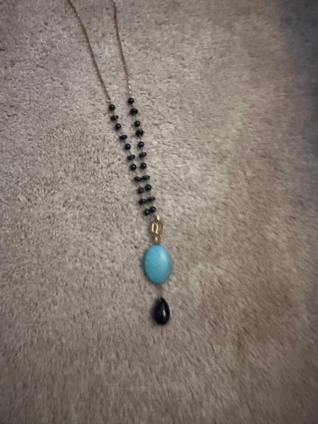 Beaded Turquoise Statement Necklace image indicator(3)