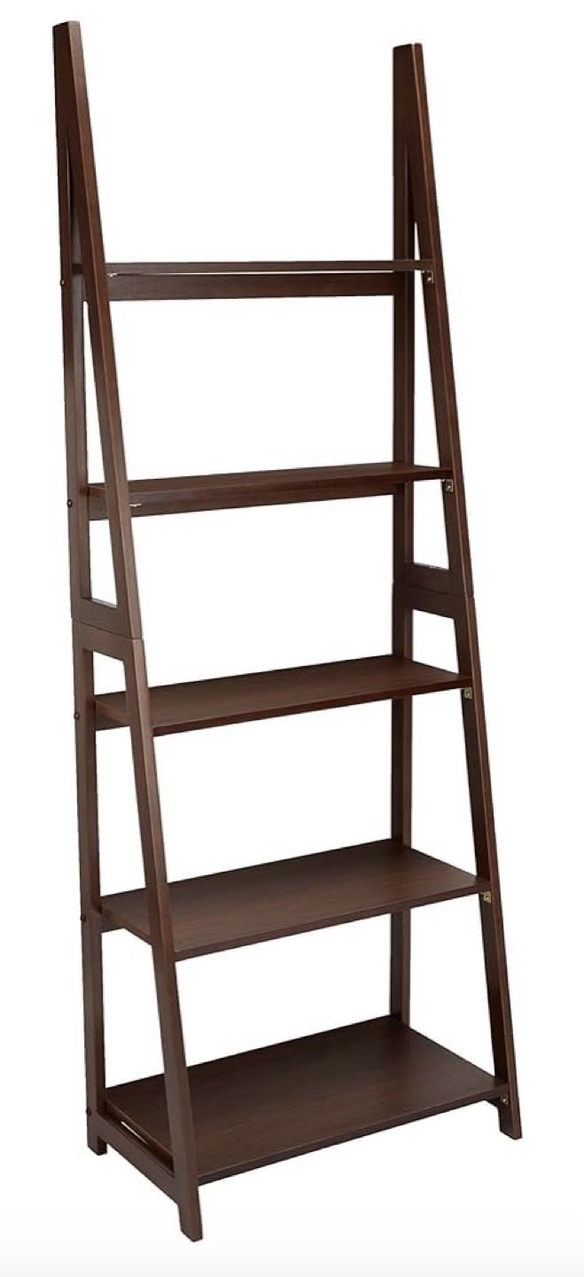 Modern Ladder Bookcase - Walnut