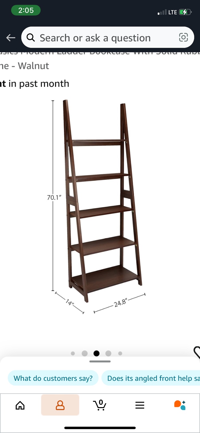 Modern Ladder Bookcase - Walnut - photo 2