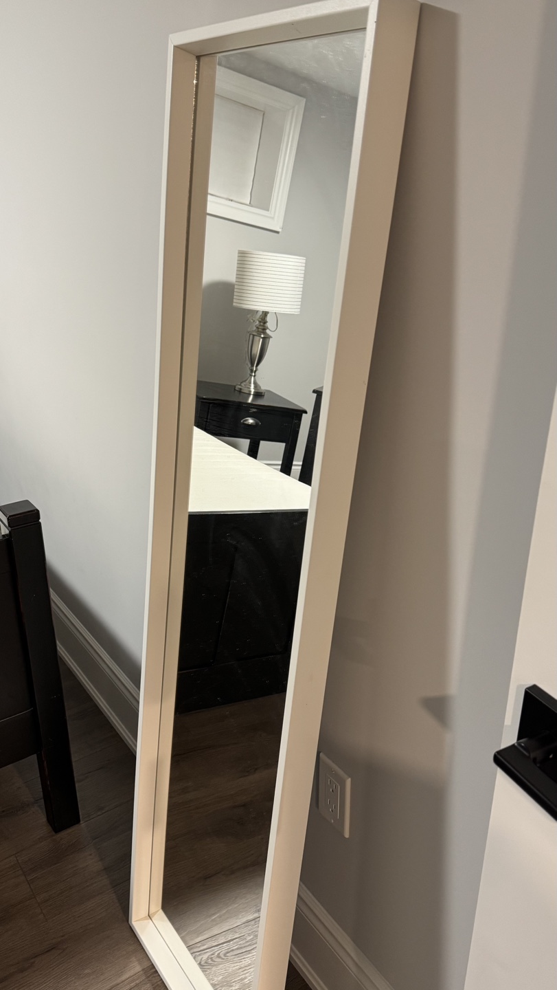 Full-Length Mirror with White Frame - photo 2