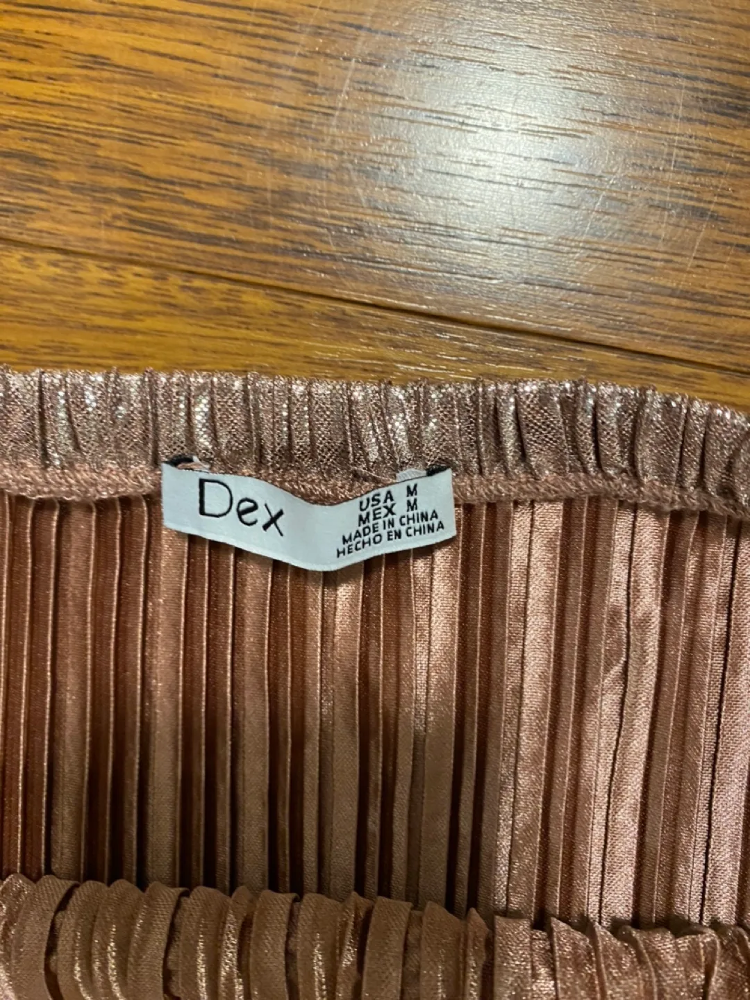 Rose Gold Pleated Mini Skirt image indicator(2)