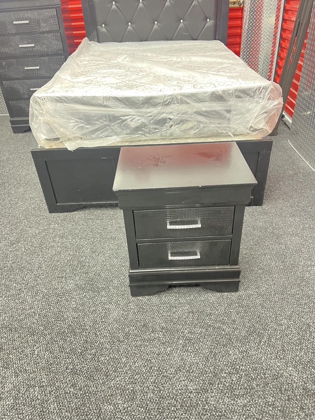 Black Bedroom Set with Nightstand - photo 2