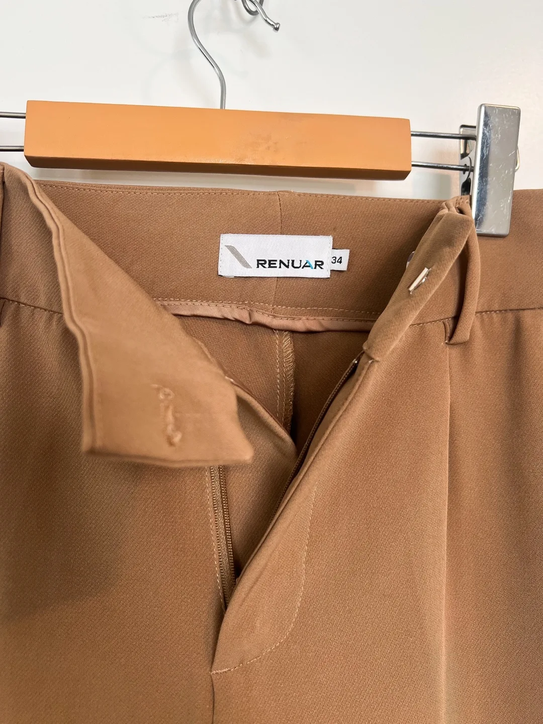 Renuar Brown High-Waisted Pants with Belt Size 34 image indicator(4)
