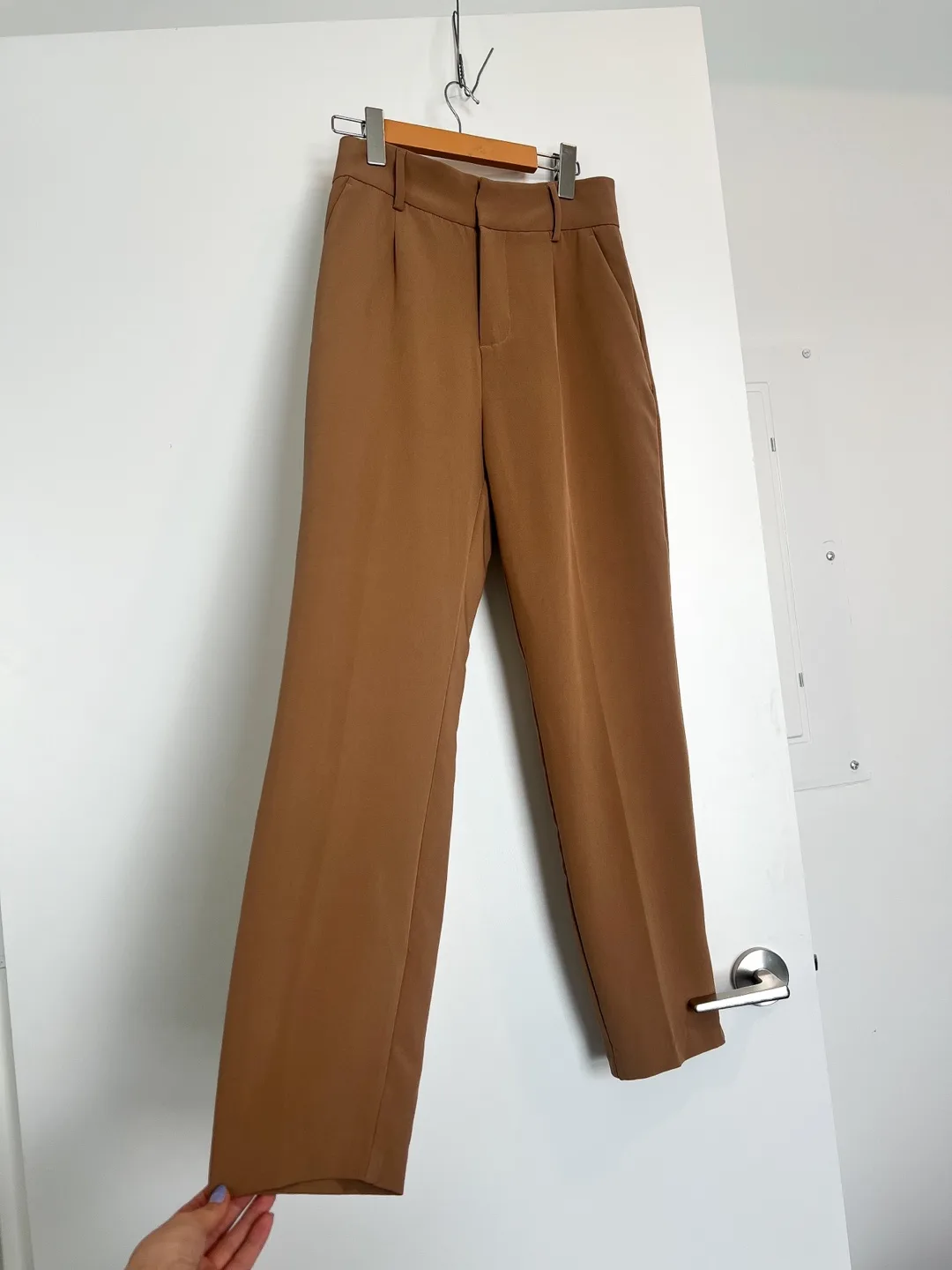 Renuar Brown High-Waisted Pants with Belt Size 34 image indicator(7)