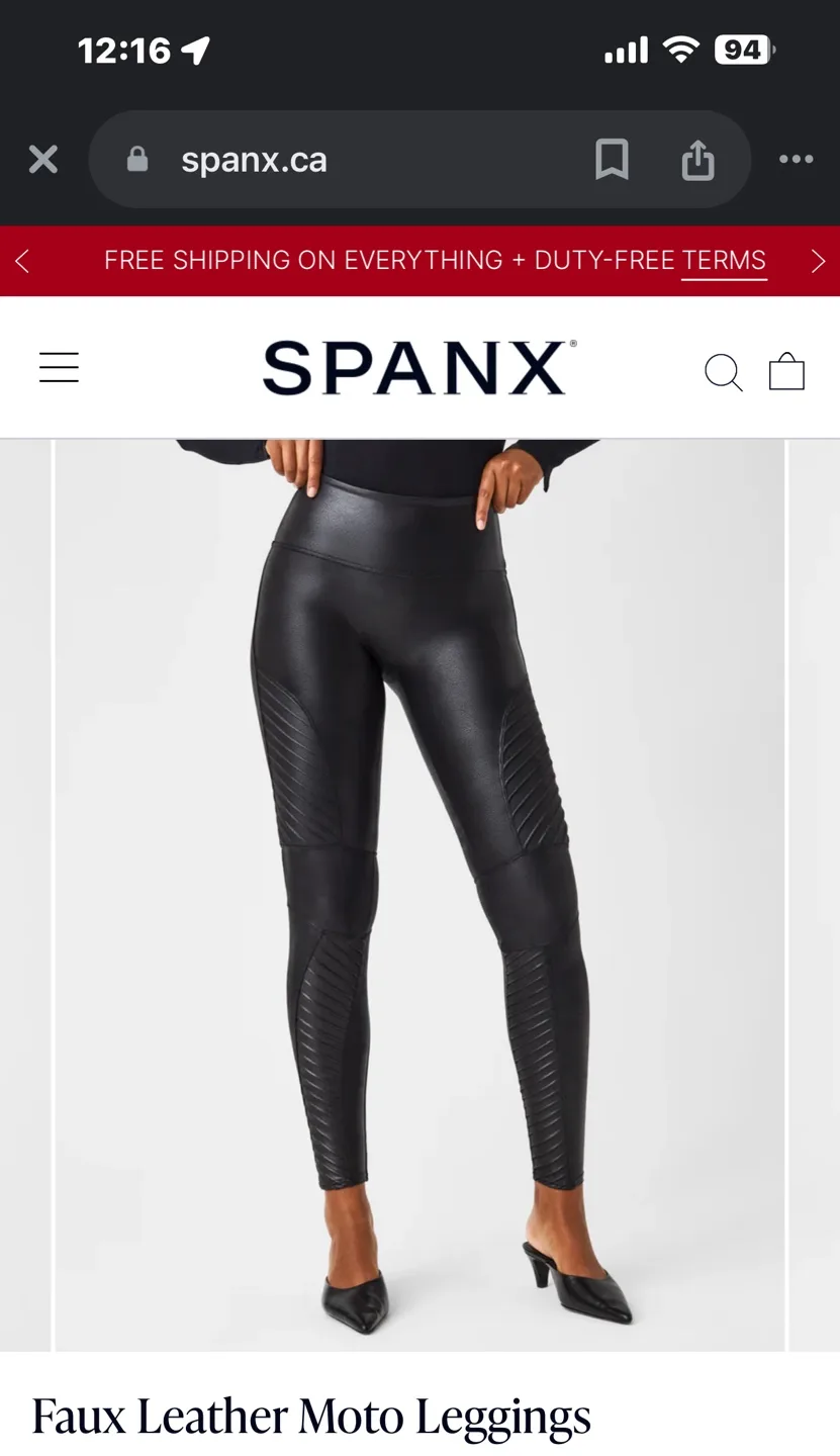 🍒Spanx Faux Leather Moto Leggings image indicator(4)