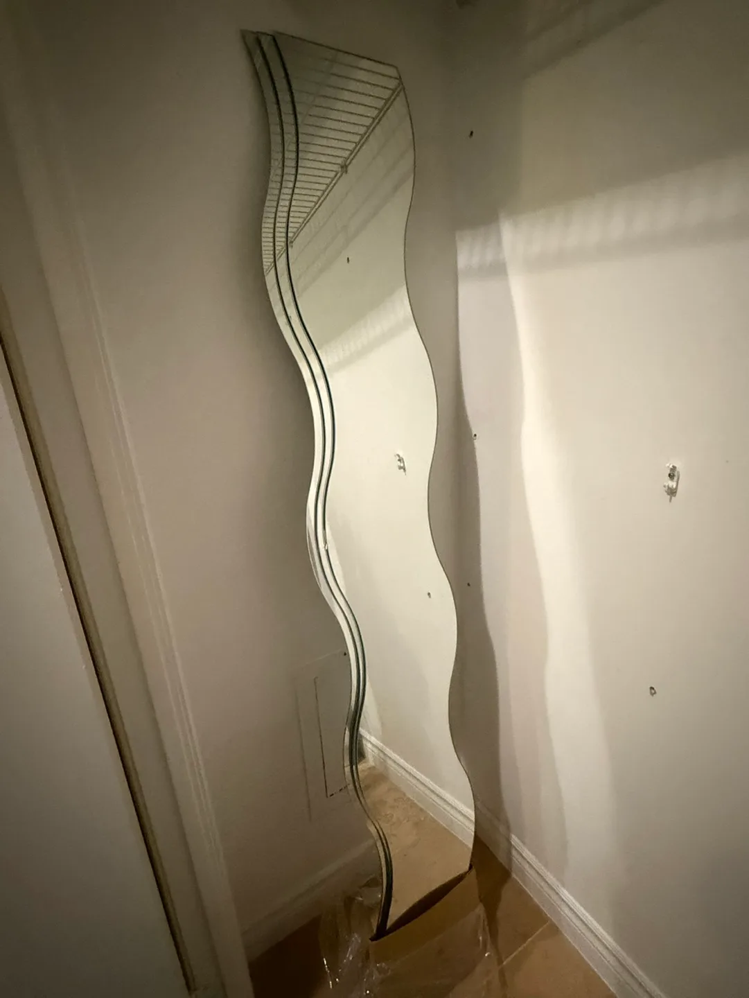 MOVING SALE 4pcs IKEA KRABB Full-Length Wave Mirror 160x20cm thumbnail