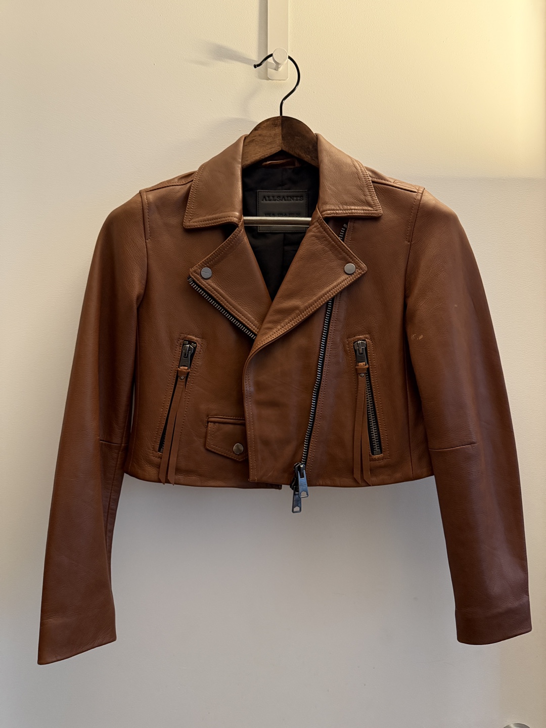 NWOT All Saints Elora Cropped Biker Jacket, US 4