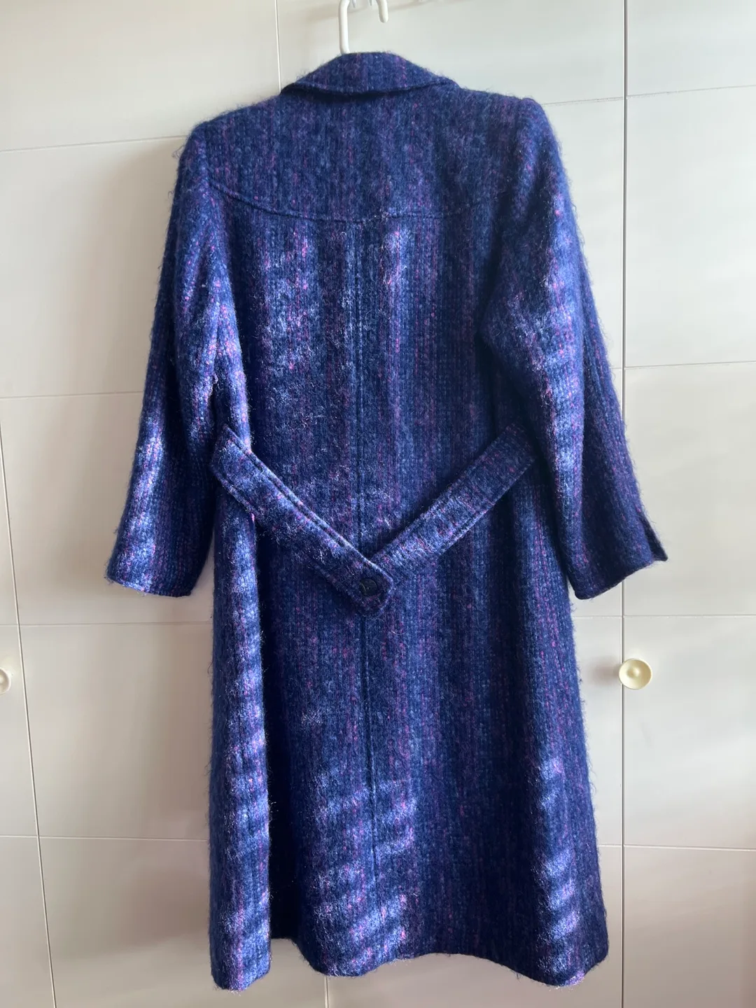Vintage Anna Collection Blue Mohair Blend Long Coat image indicator(3)