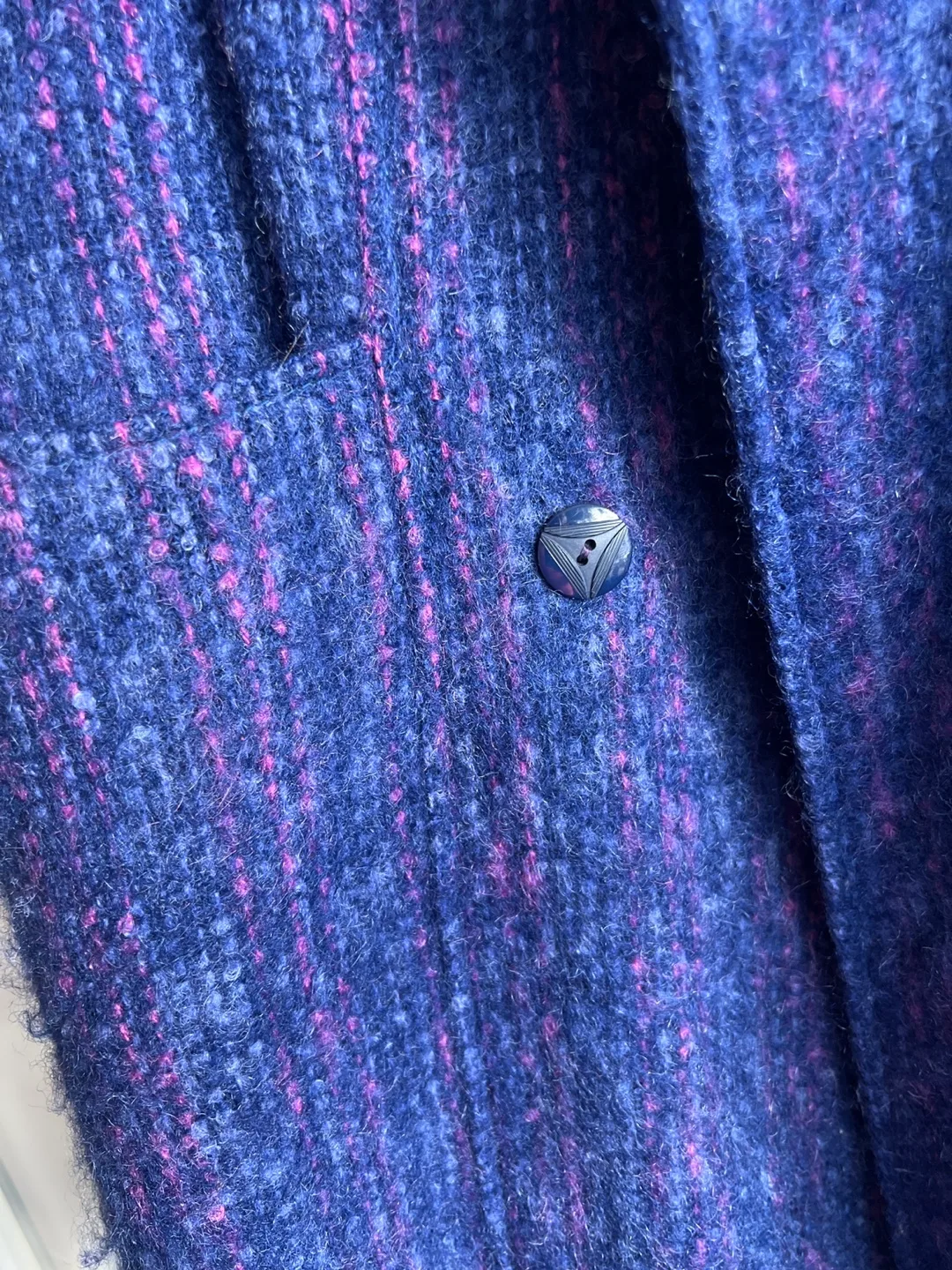 Vintage Anna Collection Blue Mohair Blend Long Coat image indicator(4)