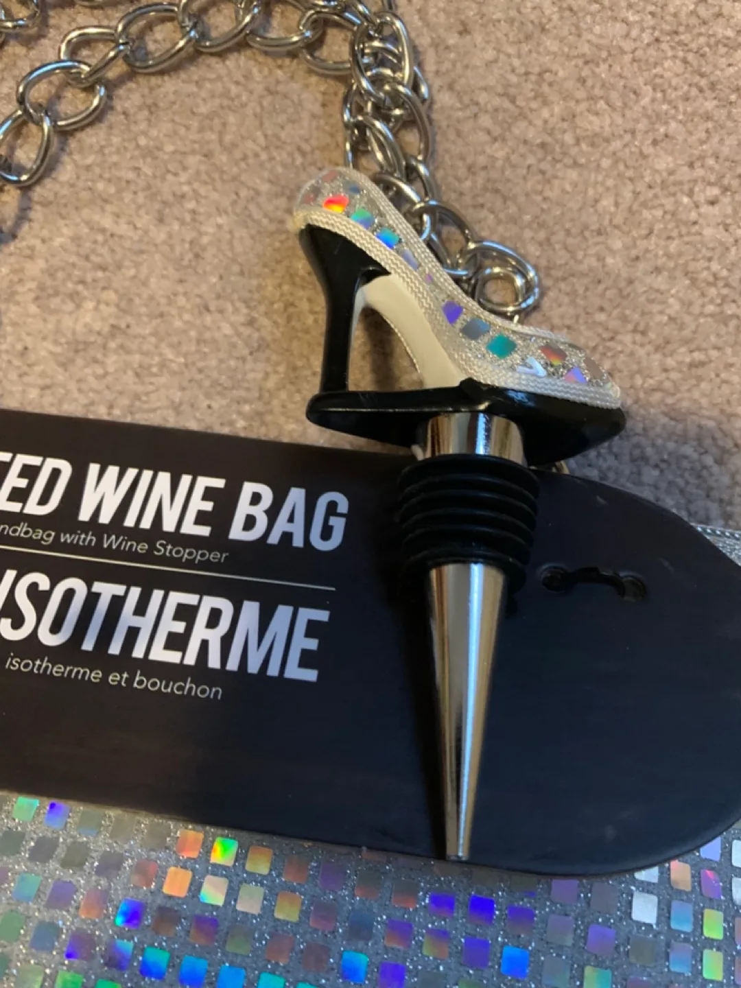 NEW - Insulated Wine Tote Bag with Stopper  (Wild Eye Designs) image indicator(3)