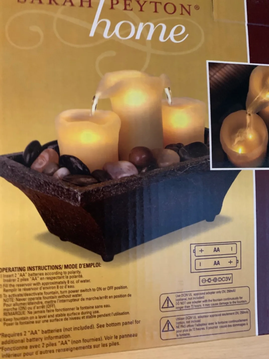 NEW Sarah Peyton Home LED Candle Water Fountain image indicator(3)