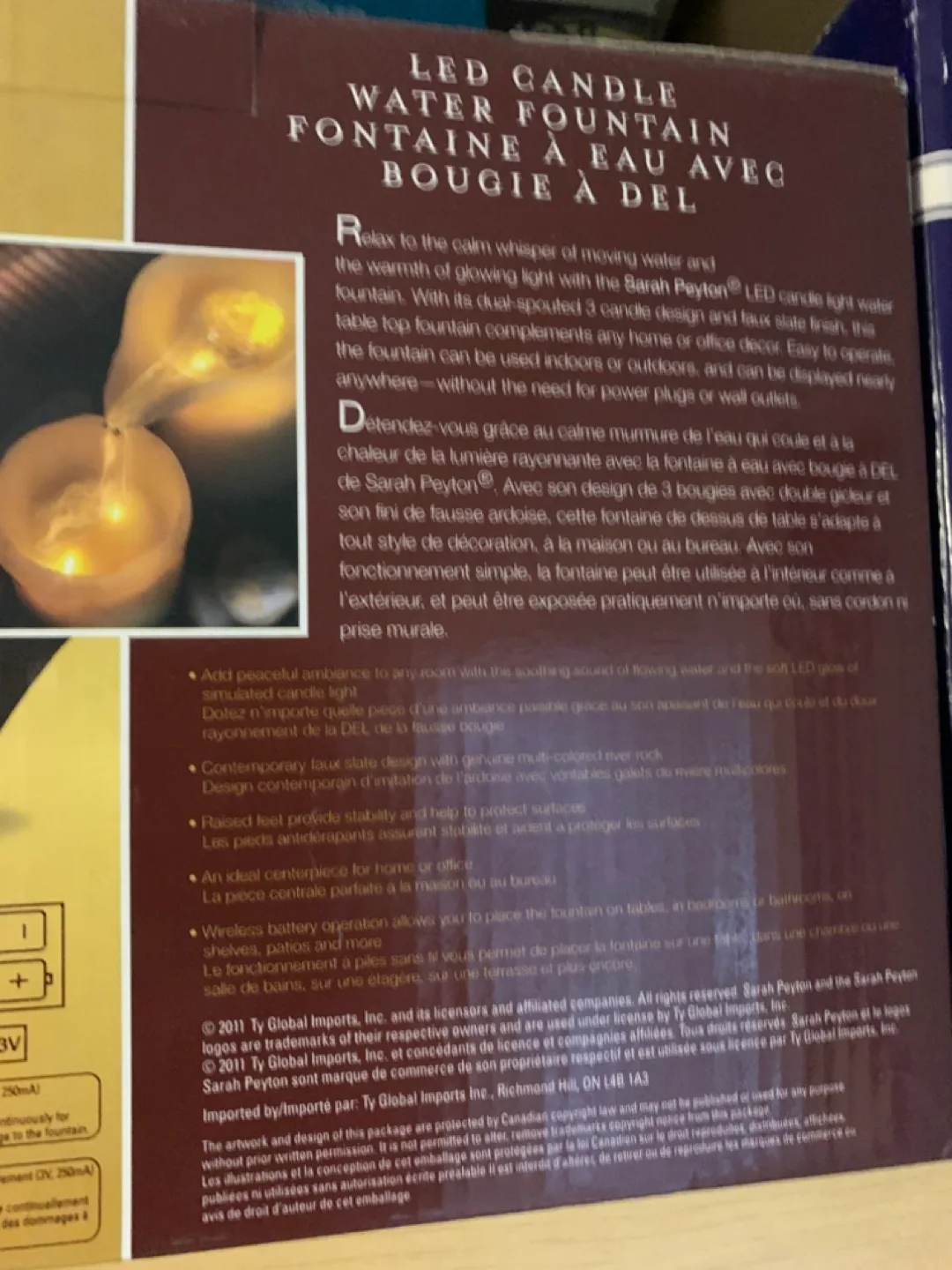 NEW Sarah Peyton Home LED Candle Water Fountain image indicator(4)