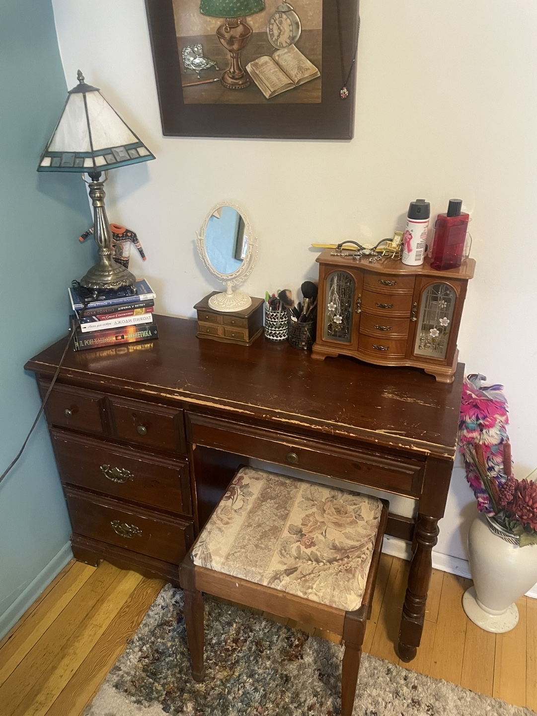 Vintage Wooden Vanity Desk