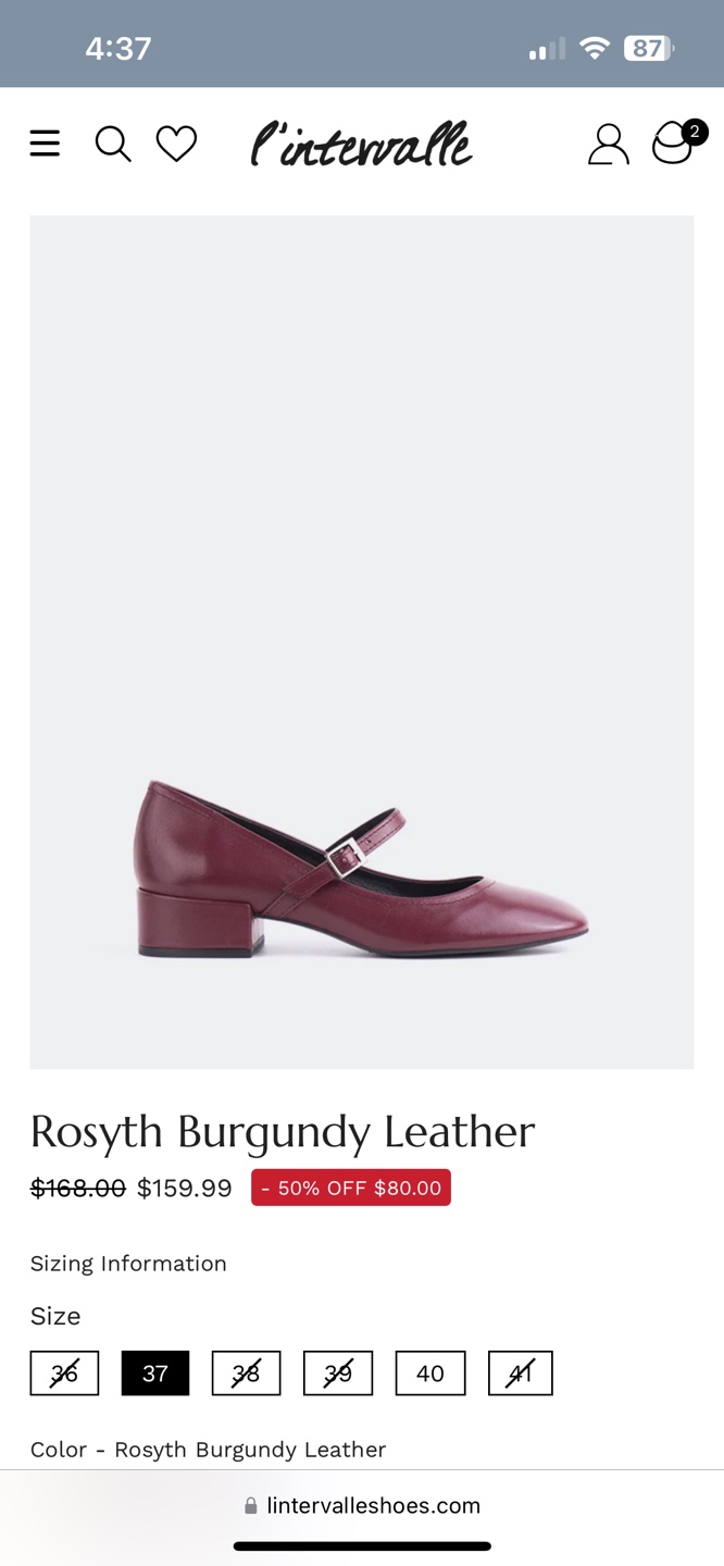 L'Intervalle Rosyth Burgundy Leather Mary Jane Shoes - Size 39 - photo 3
