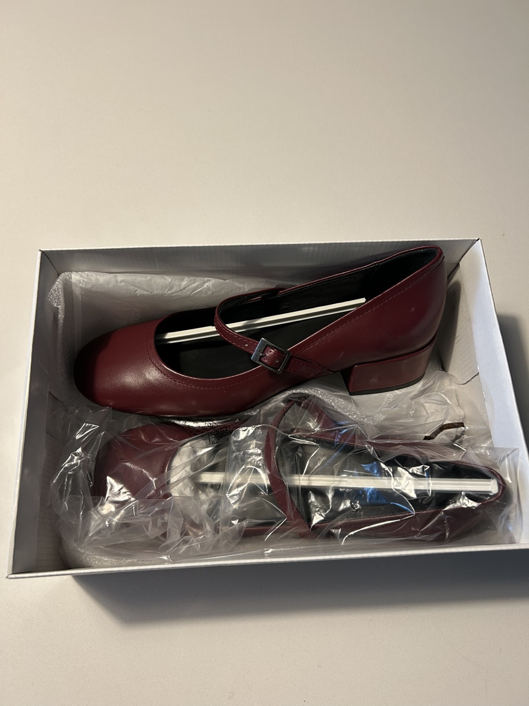 L'Intervalle Rosyth Burgundy Leather Mary Jane Shoes - Size 39