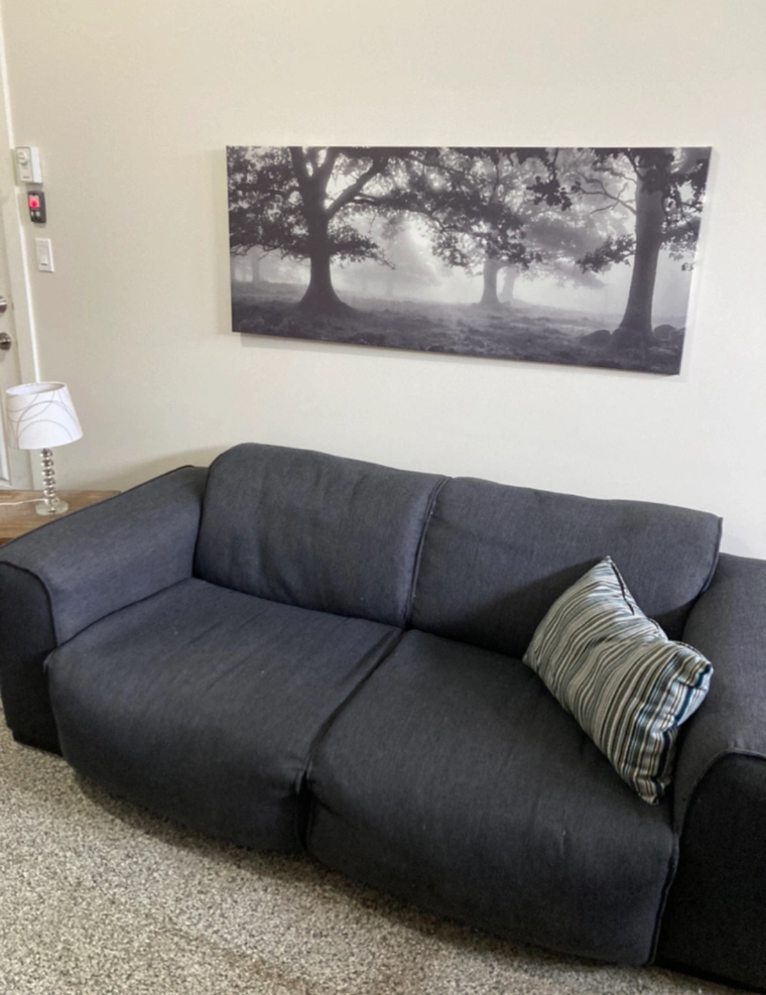 Dark Grey Fabric Sofa - photo 2