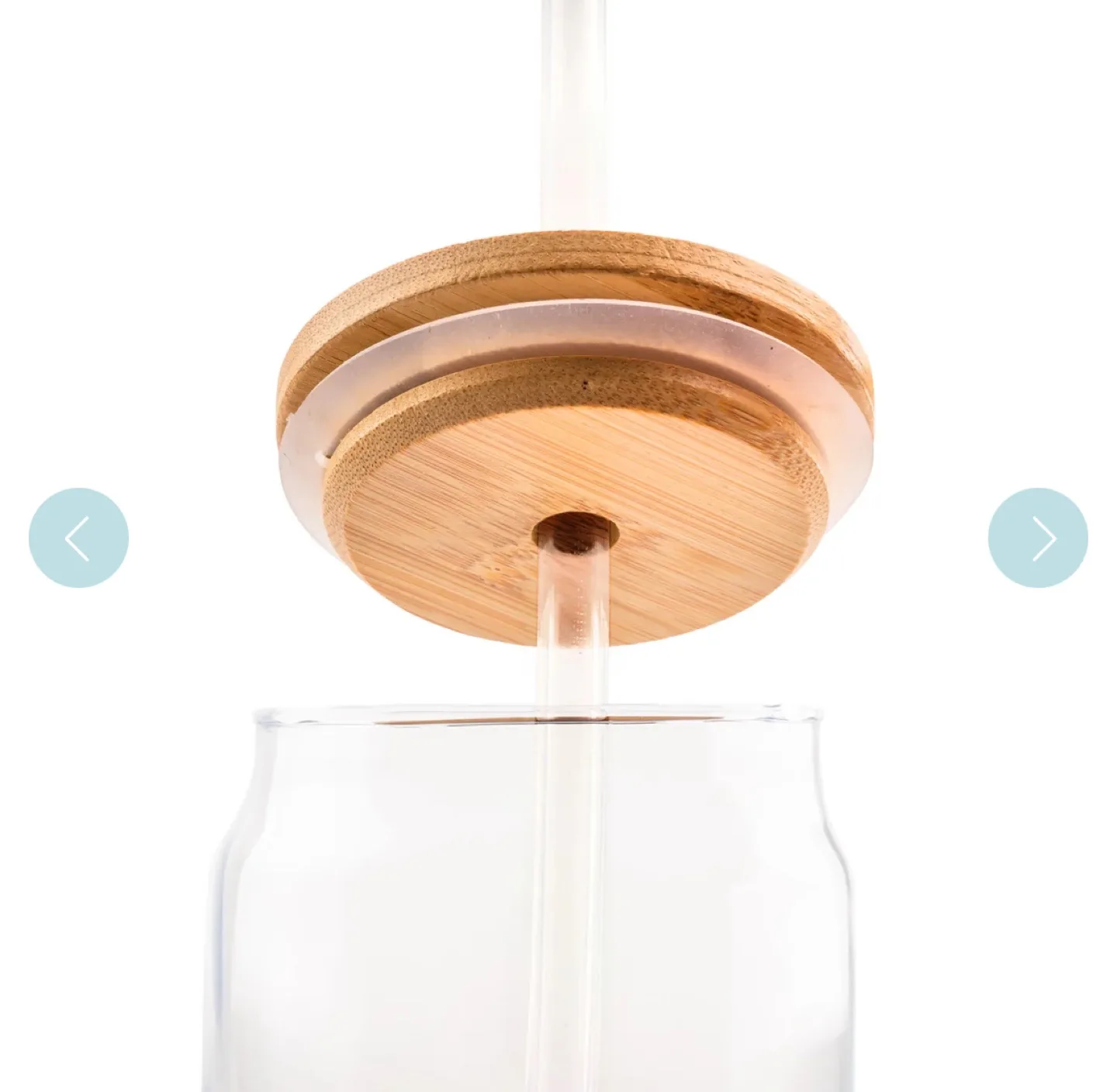 🍓NEW in Box 16 oz Bamboo Arcoroc Glass Cup Smoothies etc image indicator(4)