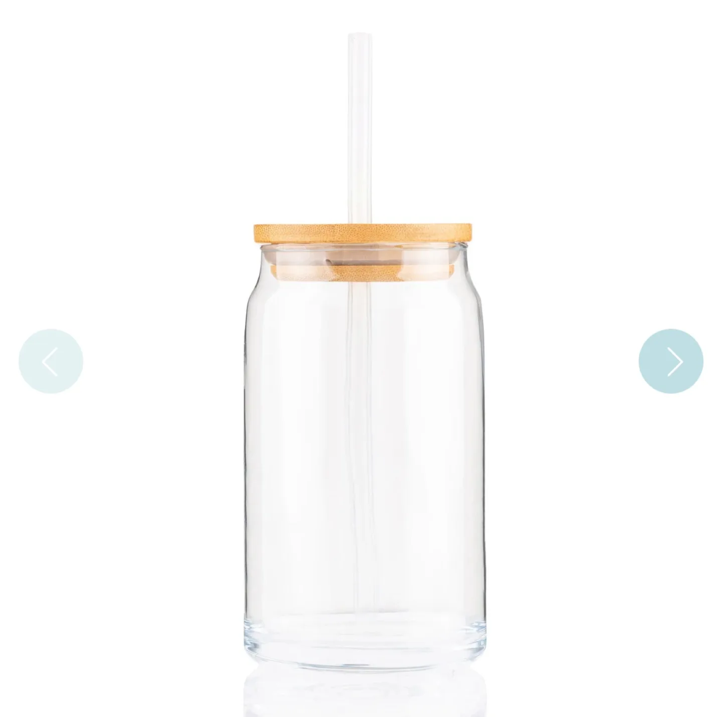 🍓NEW in Box 16 oz Bamboo Arcoroc Glass Cup Smoothies etc image indicator(3)