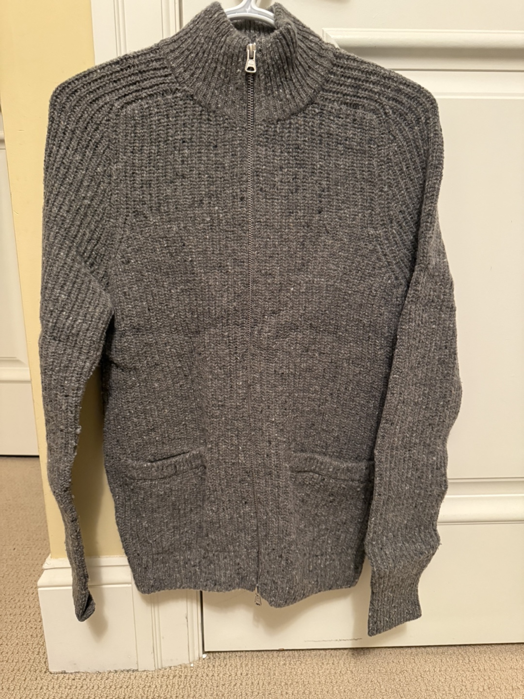 Club Monaco Grey Zip-Up Sweater - XS