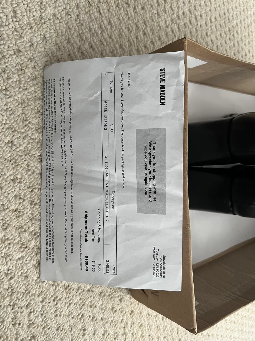 Steve Madden Argent Black Leather Boots - Size 7 image indicator(6)