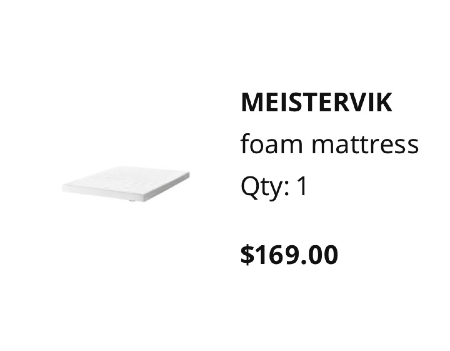 IKEA MEISTERVIK Foam Mattress Full size
