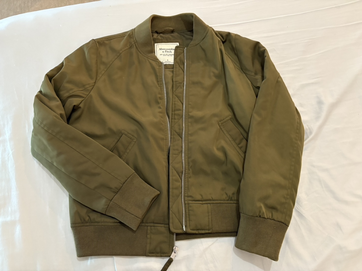 Abercrombie & Fitch Olive Green Bomber Jacket