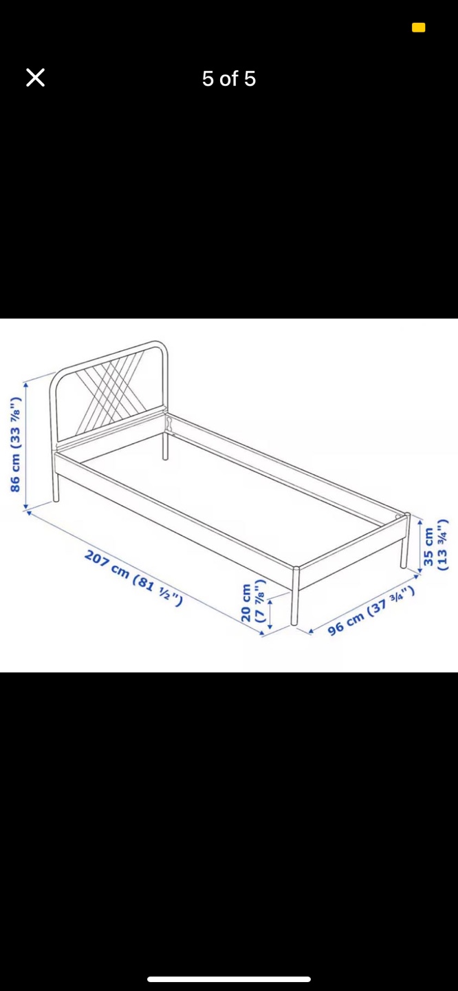 Twin bed, Bed Frame - White 90 x 200cm - photo 5