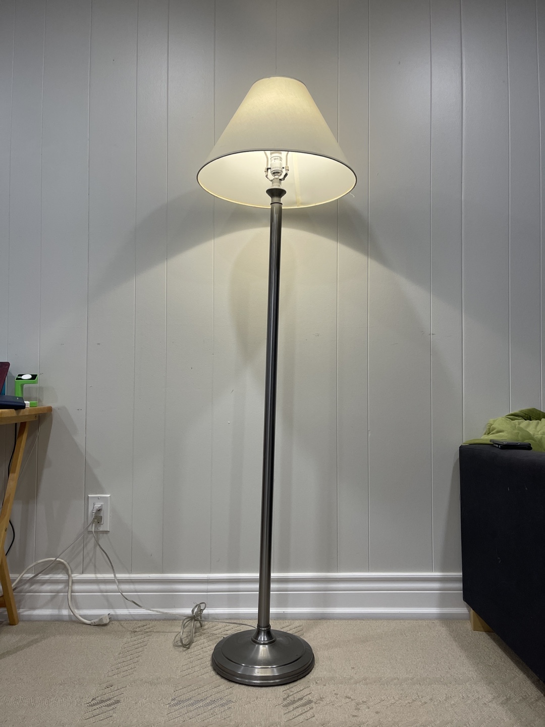 Tall Floor Lamp with Off-White Shade - photo 2