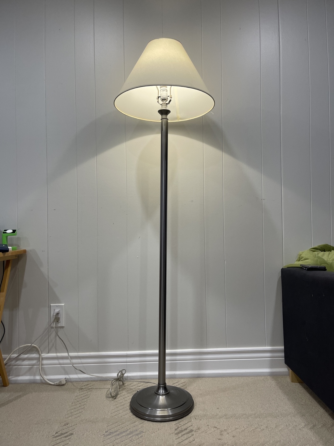 Tall Floor Lamp with Off-White Shade