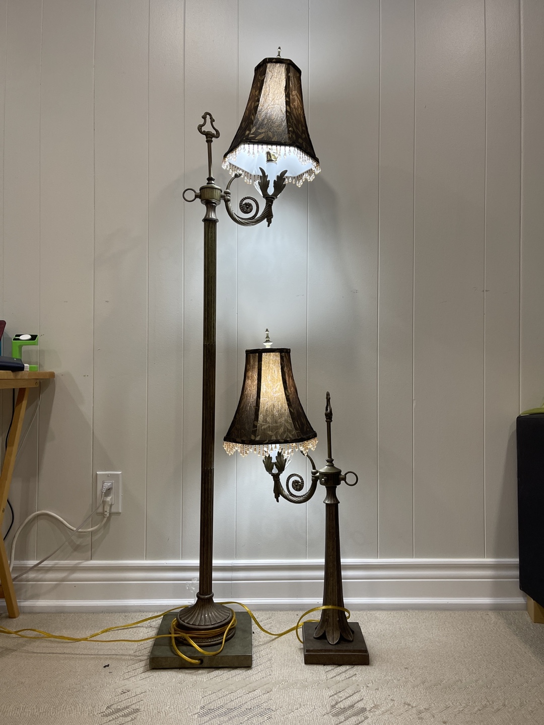 Pair of Elegant Floor Lamps with Matching Shades - photo 2