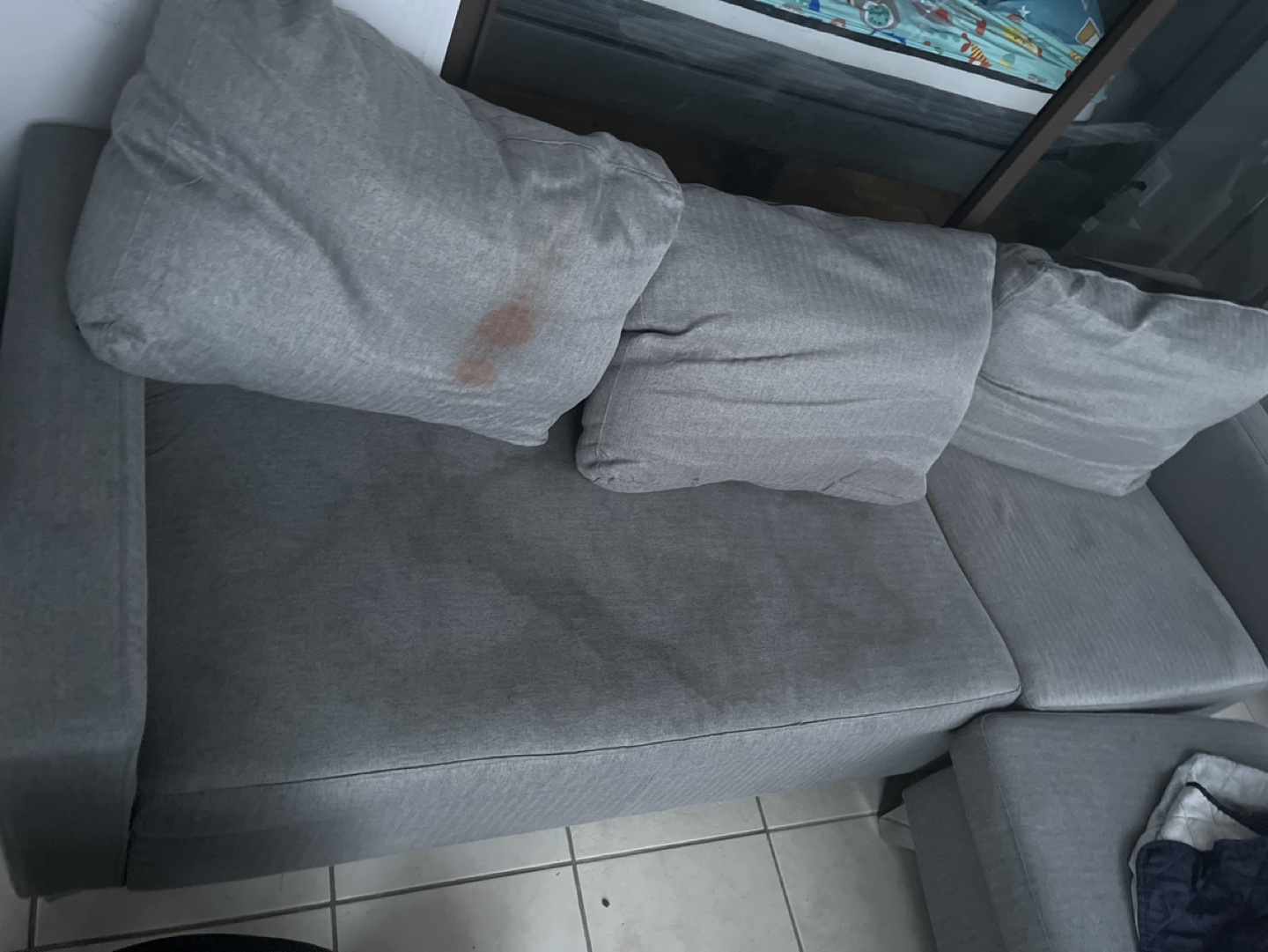 Grey Sectional Sofa with Three Cushions - photo 2