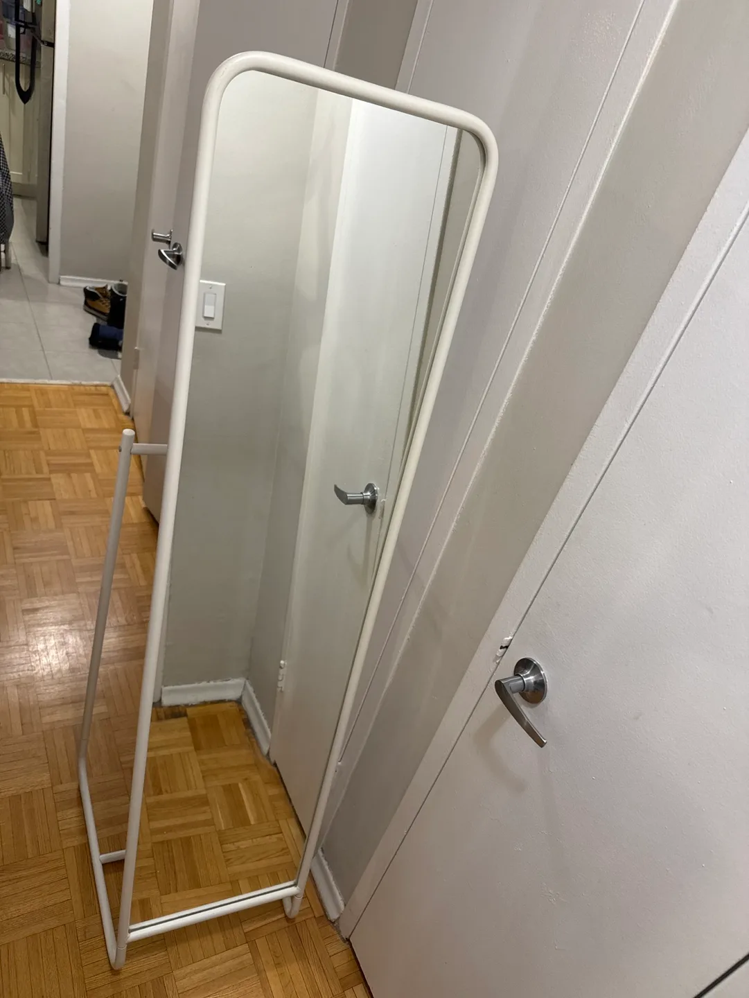 IKEA Full Length White Standing Mirror. thumbnail