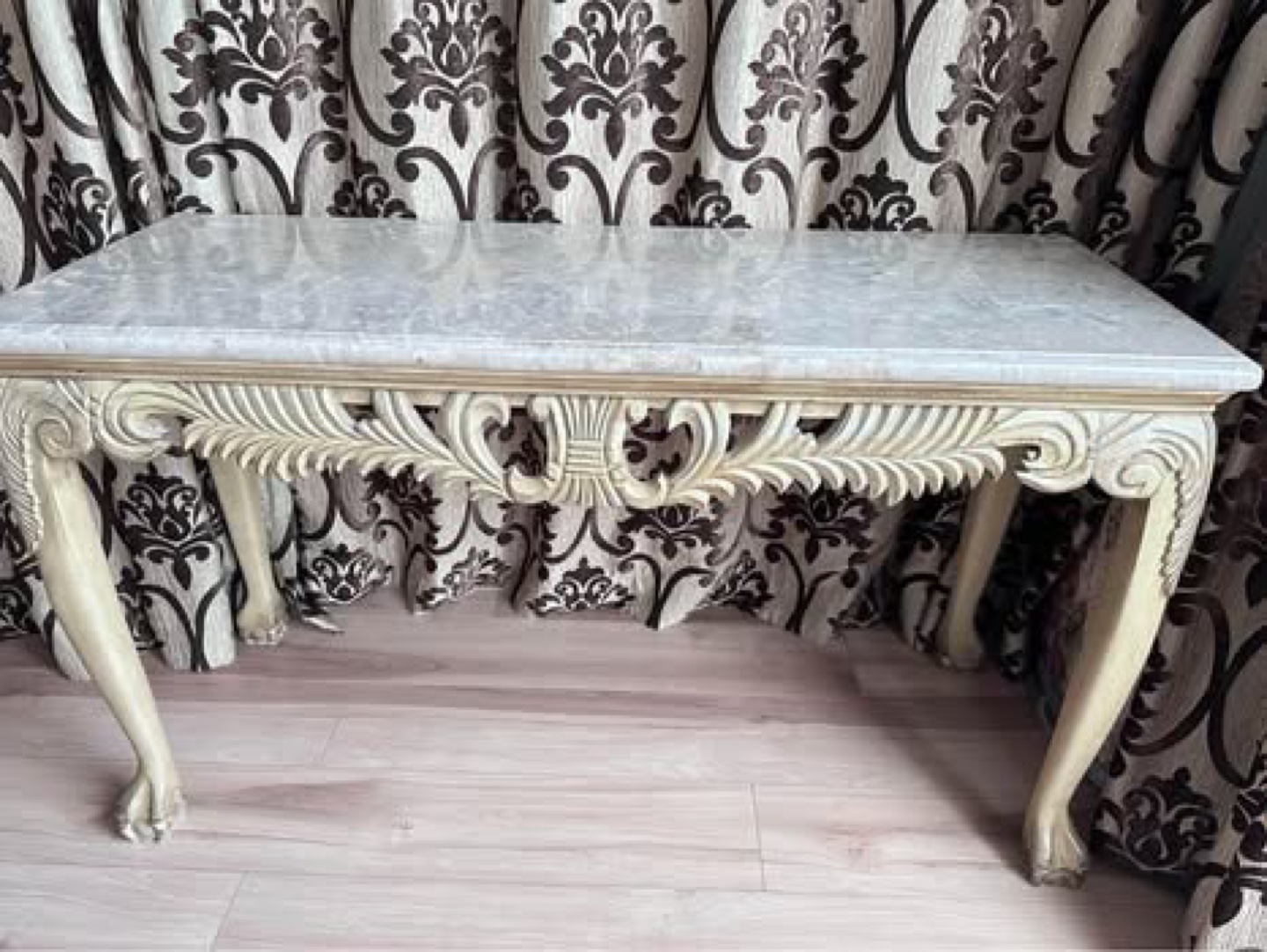 Elegant Marble Top Console Table