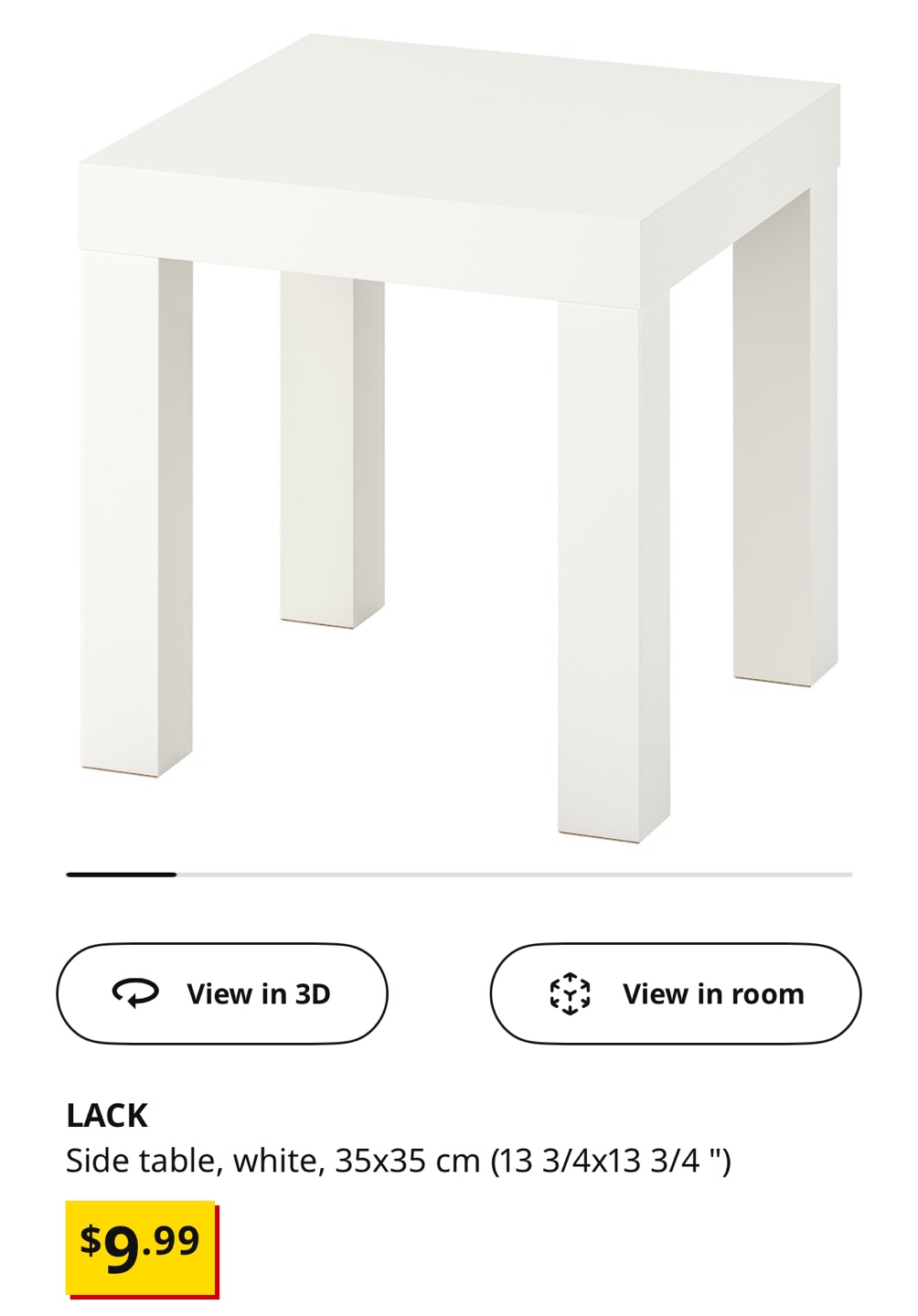 IKEA LACK White Side Table